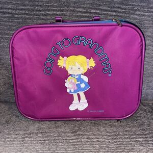 Vintage Kids Size Suitcase Pink Going to Grandma’s 12”x10”x5” Mercury Luggage